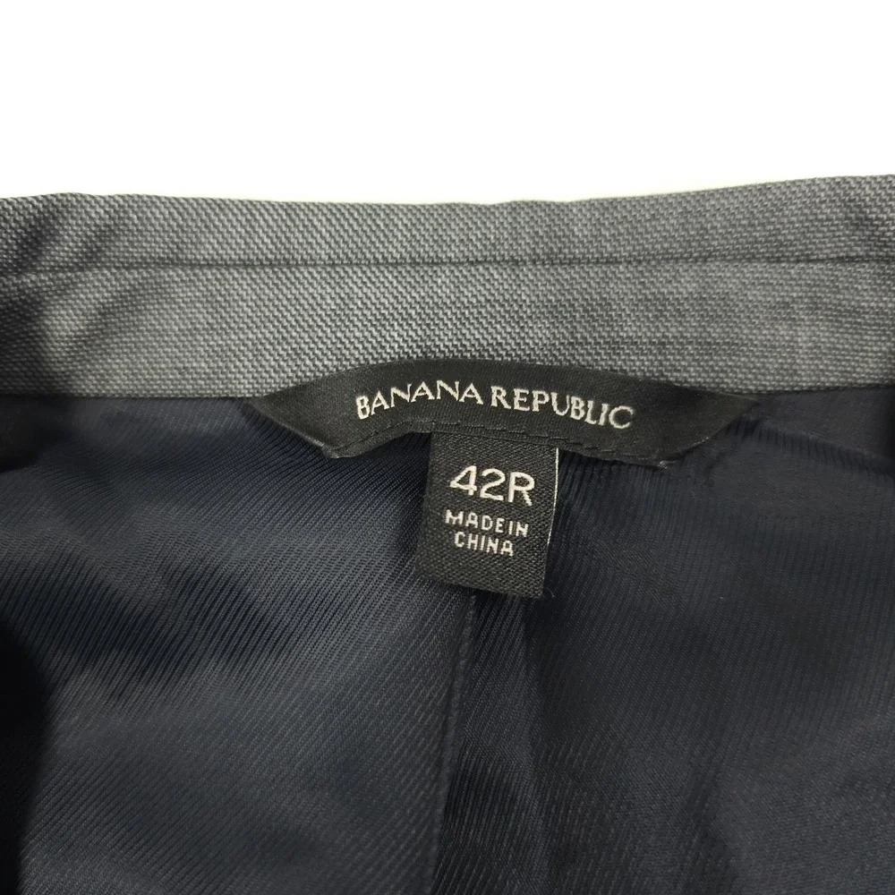 Banana Republic Blazer Mens 42R Gray Slim Fit Marzotto Wool Sport Coat Jacket